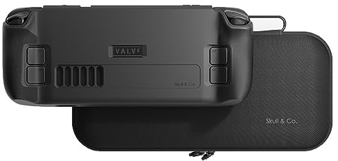Skull & Co. GripCase SD Bundle for Steam Deck/OLED: A Soft Protective Case with Textured Grips Full Protection and Stand, Shock-Absorption Non-Slip and Anti-Scratch Cover Design (with Carrying Case)