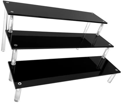 Changyeah Soporte de estante de exhibición de acrílico negro,Especias cosméticas artesanías soporte para joyas cupcakes buffets modelo postre,Tablero acrílico transparente para esmalte de uñas