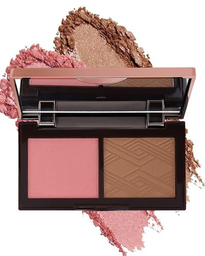 Lestpola Face Bronzer Contour Blush Powder Palette-2 in 1 Cruelty-Free Buildable Facial Cheek Shimmer Blusher Contour Bronzing Pressed Powder, Blendable Makeup Palette, Gift Set for Women Girl-02