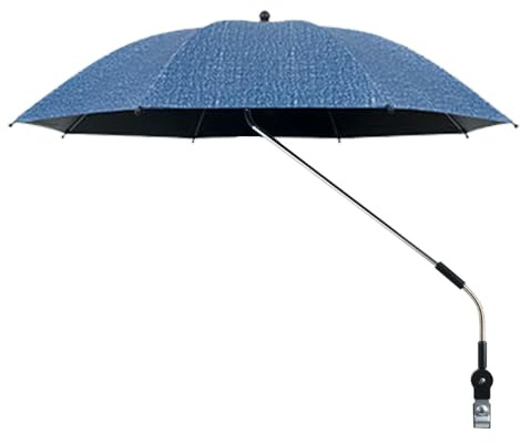 Streysisl Kinderwagen-Sonnenschirm, Kinderwagen-Sonnenschirm - LSF 50+ Extra großer Sonnenschirm für Kinderwagen mit Klemme,Kinderwagen-Sonnenschutz, wasserdicht, 360 Grad verstellbar für Trolley,