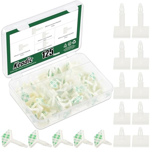 Keadic 125Pcs 5-Größen Nylon PCB Abstandshalter Sortiment Set, selbstklebende isolierte Abstandshalter, Snap-in Pfosten feste Clips, für Stützhöhe PC Board, Computer Motherboard