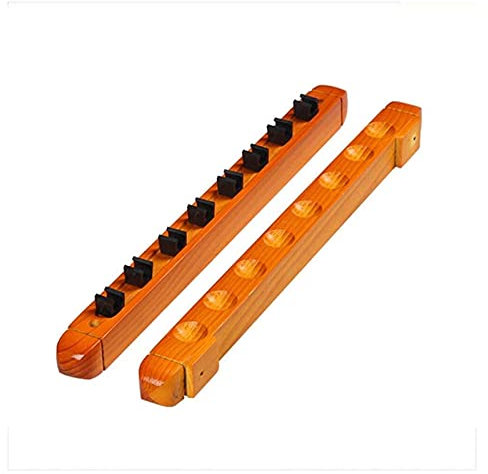Agashi Holz Queue Halter Pool Queues Rack - Wand Queue Halter Für Pool Queues, Mit Clip, Hält Bis Zu 6 Queues, Für Zuhause/B
