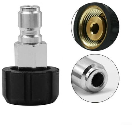 Hochleistungs-Hochdruckreiniger-Schlauchadapter, M22, 14 mm, 15 mm auf 3/8 Zoll Schnellverbinder (M22, 14 mm auf 3-8 Zoll)