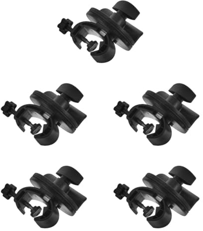 VICASKY 5pcs Microphone Pole Clip Metal Mic Stand Boom Arm Clamp Adjustable Fasten Clip for Microphone Stand Singing Use