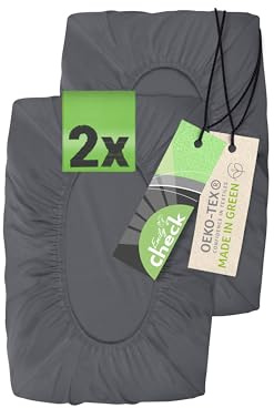 2er Pack Spannbezug für Nackenkissen, 30-35 x 45-50 cm, Anthrazit