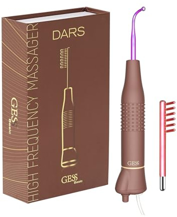 GESS DARS Hochfrequenzstab 2-in-1 – Darsonval für Gesicht & Kopfhaut – Argon gegen Akne & Entzündungen, Neon für Haarwuchs – CE-zertifiziert, stufenlose Intensität