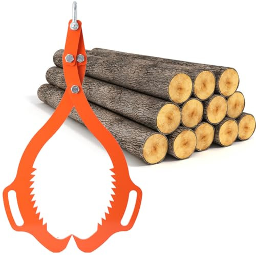 CDZHLTG Forstzange für Baumstämme bis 30 Zoll/762 mm, mit 500kg Zugkraft, Rückezange Holzzange Hebezange Holzgreifer Packzange mit 2 Klemmdornen, Verladezange Für Stämme und Stangen