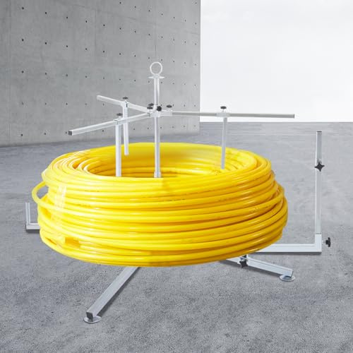 ieLsngai Srotolatore per Tubi di Riscaldamento a Pavimento Max. 200 kg, Professionale Decoiler per Tubi, Altezza Regolabile 75-100cm, Lunghezza Max Tubo 600m, con Comodo Sacco, per cavi PEX PERT