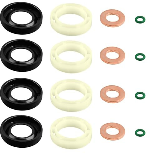 Junta para inyectores 1.6 HDI, Kit de arandela Juntas Inyectores Diesel, 16 PCS O-Ring Kit Anillo Protector, Reparación Junta Inyector Para Focus Ford C-Max Fiesta Fusion C3 C4