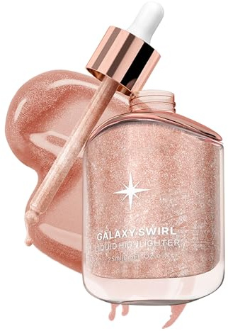 Erinde Gold Körper Highlighter Öl - Rose, Flüssiger Make-up Highlighter, Glitzer Body Luminizer, Creme Body Glitter Highlighter, Körper Glow Schimmer Makeup für Gesicht Körper Bein - 25ml