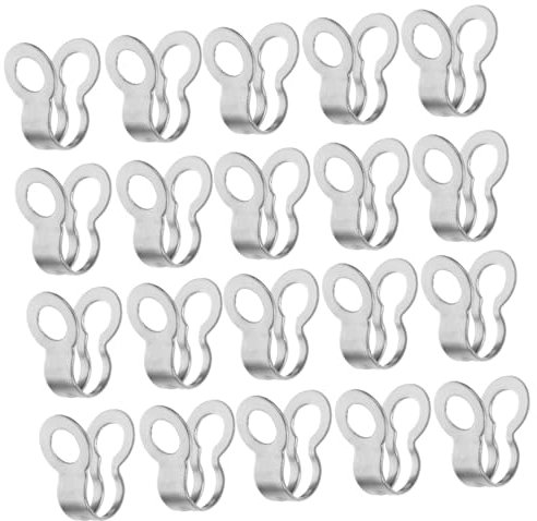 Anneome 100pcs Flat Buckle Connector Double Ring Metal Double Ring Clasps for Ceiling Fan Lamp Pull Ball Chain Connectors