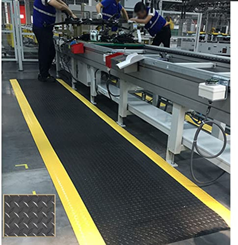 KLYDBMYT Anti-Fatigue Mats-Textured Pattern Top, Bevelled on All Sides, Non Slip Waterproof Floor Mats for Heavy-duty Industrial Applications And Fast Food Counters (Color : Black, Size : 120x120cm)
