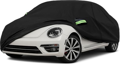 Cubierta de Coche para VW Beetle 1980-2022, Cubierta para VW Beetle con protección contra el Viento y Puerta con Cremallera, protección para Todo el año, Nieve, Sol, Polvo