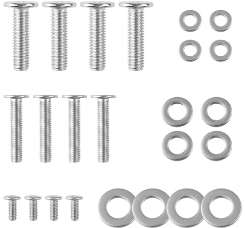 Tabanzhe Universal TV Mounting Hardware Kit-24 Pack m4/m6/m8 Vesa Screws with Washers Stainless Steel TV Bracket Screws for TV Stands Monitor Wall Ceiling Mounts