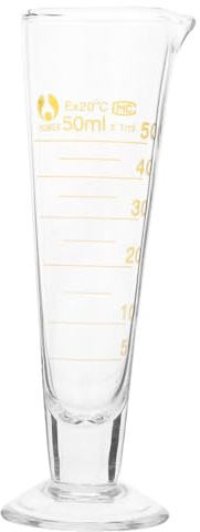 UKCOCO Taza Medidora De Vidrio Transparente De 50 Ml Escala Graduada, Base Estable, Adecuado Para Laboratorio y Experimentos Científicos, Uso Escolar y Doméstico