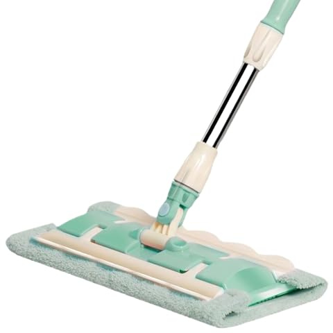 Yonuaret Mopa de microfibra | 360 grados giratoria mopa seca húmeda - fregona de limpieza rápida con 7 paños y mango telescópico, para la limpieza de grandes superficies abiertas de baño cuidado