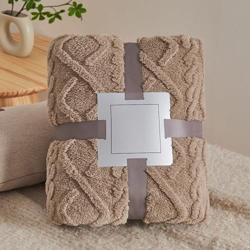 bechoanigel Kuscheldecke Flauschig, Boho Sofadecke, 150x200 cm Couch Decke, Plaid Decke für Sofa, Wohndecke, Wolldecke für Bett Sofa Büro (Dunkelbraun)