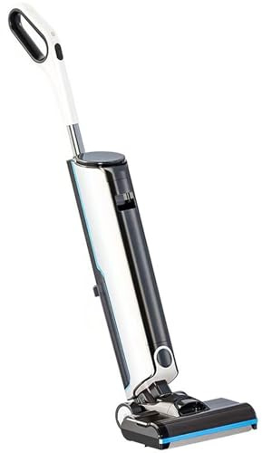 Fregadora de Pisos Autolimpiante Inteligente, Barredora Doméstica Todo en Uno con Lavado con Trapeador y Aspiradora con Pantalla Digital LED, Limpieza con Cepillo Rodillo de Seguimiento de Bord White