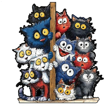 Holz Steckpuzzle,Präzises 3D Dekorations Set | Holz Katzen Steckpuzzle | Für Liebhaber Und Erwachsene Für Wandregal Und Zuhause Für Familie Freunde Für Innenbereich