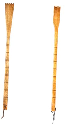Rückenkratzer, 2 Stück, Langer Griff, Krallenmassage | Holz, Orange, ohne Hängeschlaufe, für Schwer Erreichbare Stellen, Geeignet für Eltern mit Einschränkungen