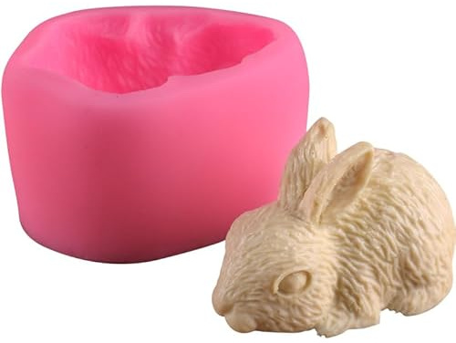 Stampo in silicone a forma di coniglietto pasquale per torte, per uova di Pasqua, in silicone, per fondente 3D, per decorazioni fai da te, graziosi coniglietti