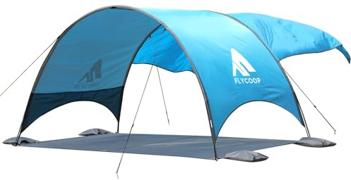 Sombrilla de Playa Mejorada 2026 con protección UV UPF 50+, toldo Compacto y portátil con ventilación de 360°, Cuerdas de Viento y estacas, Familia, Viajes, Patio, Sombra de Parque