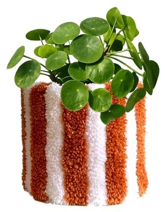 Cache Pot Fait Main en France, Ø 12cm/17cm/30cm, Terracotta/Bleu/Jaune (Terracotta, 12 cm)