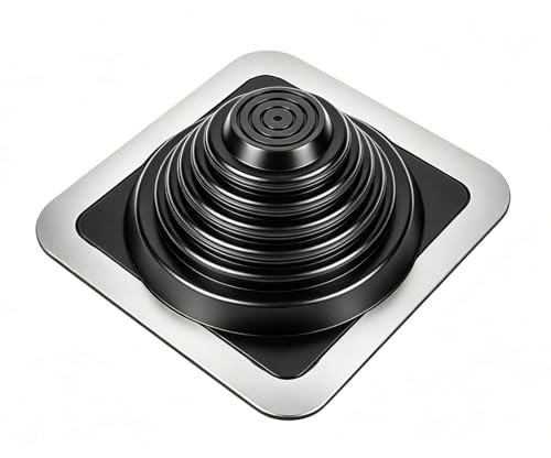MIGUBIGU 1 styck rörmanschett, takgenomföring för rördiameter Ø 6 mm – 146 mm EDPM, ugnsrör, takgenomföring trapetsplåt, för utomhusbruk ventilationsrör, skorsten, UV-skydd, kan skäras till, svart