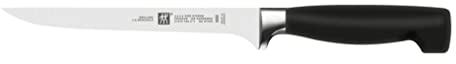 ZWILLING Vier Sterne Filiermesser, Klingenlänge: 18 cm, Schmales Klingenblatt, Rostfreier Spezialstahl, Ergonomischer Kunststoff-Griff, Schwarz [Made in Germany]