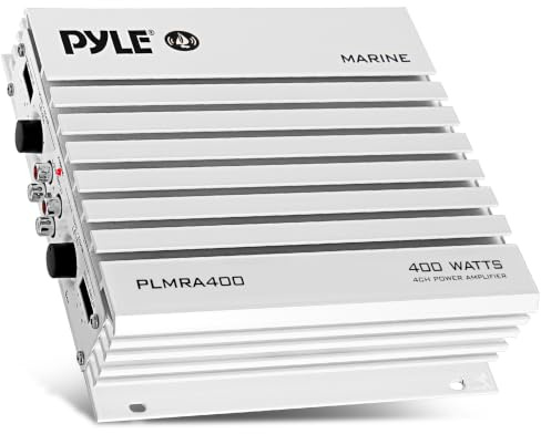 Pyle PLMRA400 - Amplificador impermeable de 4 canales, 400 vatios, plateado
