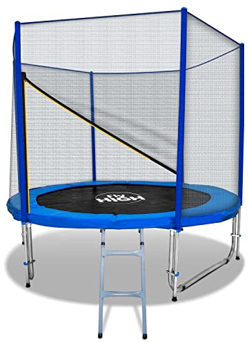 TRAMPOLINO ELASTICO 250CM (8Ft) CON RETE E SCALA CON CERTIFICATO TUV/GS