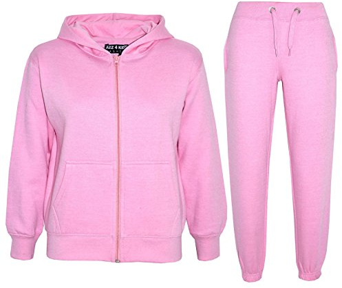 A2Z 4 Kids Unisexe Plaine Survêtement Sweat à Capuche Avec Joggeurs Le jogging Les Pantalons De Survêtement Des Sports Activewear Ensemble Enfants Filles Garçons Âge 2-13 Ans