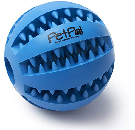 PetPäl Hundeball mit Zahnpflege-Funktion Noppen Hundespielzeug aus Naturkautschuk - Robuster Hunde Ball Ø 7cm - Hundespielball für Große & Kleine Hunde - Kauspielzeug aus Naturgummi für Leckerli