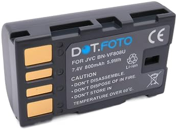 Dot.Foto BN-VF808, BN-VF808U Premium 7.4v / 800mAh Batteria Ricaricabile per JVC GZ-HD320 / GZ-HM1, GZ-HM200, GZ-HM400 / GZ-MS100, GZ-MS120, GZ-MS130, GZ-MS90, GZ-MS95 / GZ-X900