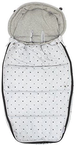 Dooky Footmuff Light Grey Crown Large Baby Saco para la silla de paseo y el asiento del bebé (de 0 a 9 meses, resistente al invierno, al agua y al viento, para arneses de 3 y 5 puntos), gris