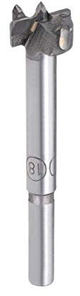 sourcing map Forstner Drill Bits 18mm, Tungsten Carbide Wood Hole Saw Auger Opener Woodworking Hinge Hole Drilling Boring Bit Cutter Gray with Case