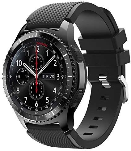 Vozehui Strap Compatible with Samsung Gear S3 Frontier/Gear S3 Classic/Galaxy watch 46mm/huami amazfit 2/huawei watch GT/huawei 2 pro Smartwatch, 22mm Soft Silicone Sport Wrist Band