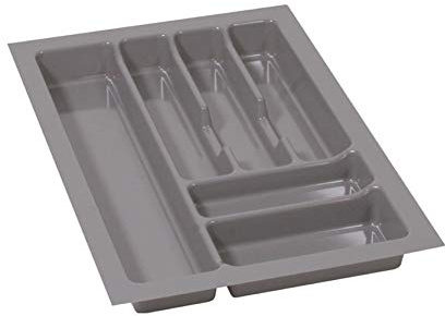 ALUSFERA Besteckkasten für Schubladen 40cm – Schubladen Organizer mit Fächeraufteilung – Hochwertiger Schubladen Organizer Küche für Mehr Ordnung – Anpassbar und leicht zu reinigen - 330x490mm Silber