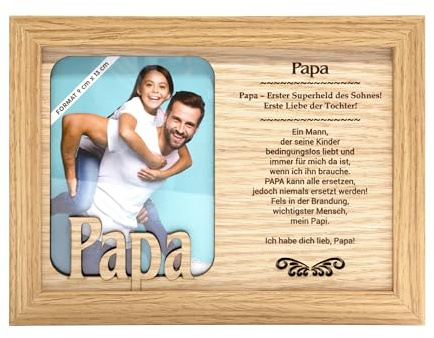 power gift PAPA - Bilderrahmen für Foto und mit passenden Text. Rahmen, Fotorahmen stehend oder hängend - Picture Frame, Deko Wohnzimmer, Fotografie, Foto, Bild, Porträtrahmen.