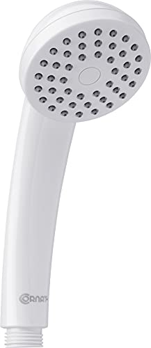 Cornat Handbrause Amarela - 67 mm Kopfdurchmesser - weiß - 1 Strahlart - Anti-Kalk & Wasserspareinsatz / Brausekopf für Dusche & Badewanne / ECO-Duschbrause / TECB3471