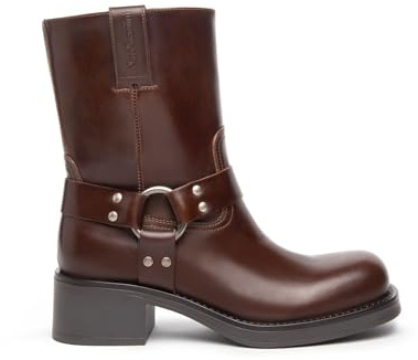 NEROGIARDINI Stivaletto in pelle con fibbia. Made in Italy Marrone T.MORO 38