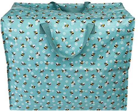 REX LONDON Große Aufbewahrungstasche mit Reißverschluss – robust und langlebig 55 x 48 x 28 cm 70 l – Design wählbar (Bumblebee)