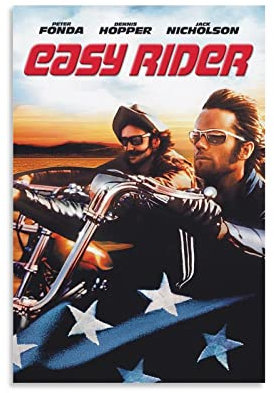 Easy Rider 1969 Filmposter mit klassischer Straße, Kunstposter und Wandkunst, modernes Familienschlafzimmerdekor, Poster, 60 x 90 cm