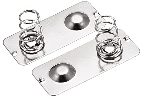 sourcing map Batterie Ressort Plaque AA Batteries 28mmx12mm 10 Pcs | Ressort Contact Nickel Plaque