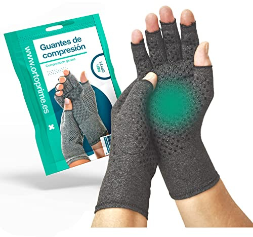 OrtoPrime PAR Guantes Artritis y Artrosis CONFORT - Guantes de comprensión Artritis Reumatoide - Compression Gloves - Guantes Antiartritis Hombre y Mujer - ALIVIO Dolor LIBERTAD de Movimiento (Large)
