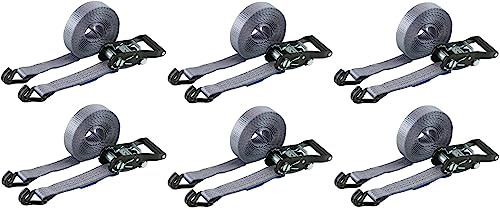 STROXX® 6X Zurrgurt 10 Meter |belastbar 4000Kg pro Gurt| Breite 50mm | mit Spitzhaken für Schwerlast | mit Ratsche | Spanngurt | Transportgurt | EN12195-2