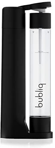 bubliq drink carbonator, Máquina para hacer agua con gas, con y botella de 1 l, diseño minimalista, color negro mate
