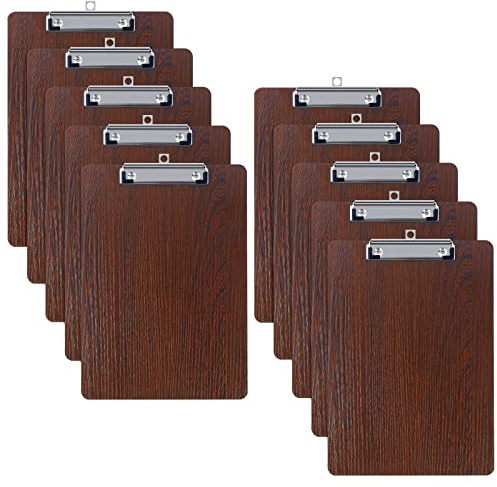 LELADY A5 Porte Bloc Avec Pince, 10 Pièces Porte-Blocs en Bois, Planchettes à Pince et Porte-formulaires, Porte Bloc Format A5, Clip Planches pour Papier, Clipboard, 160 * 230 mm