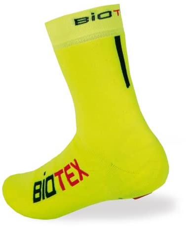 BIOTEX Calzino Copriscarpa Unisex per Ciclismo, Calzino Idrorepellente Termico Traspirante, Intimo Tecnico Sportivo, Giallo Fluo, L (44-46)