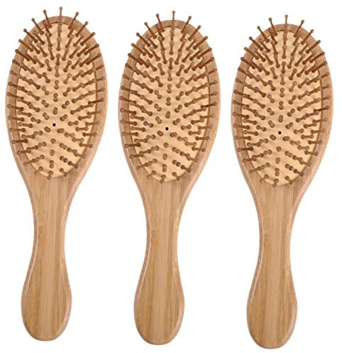 FOMIYES 3pcs Bamboo Scalp Massage Comb Wide Tooth Oval Paddle Brush for Hair Care Comfortable Massage Combs for Detangling and Scalp Sweeping